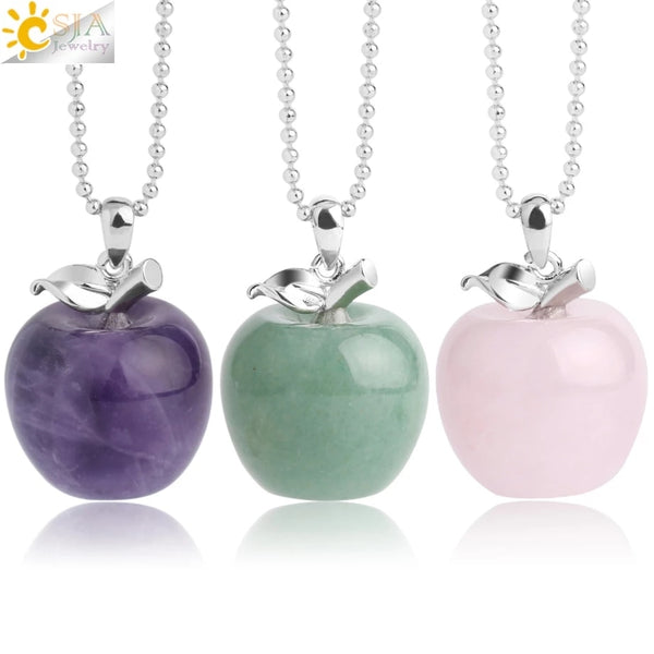 Crystal Apple Pendant Necklace | Apple Necklace