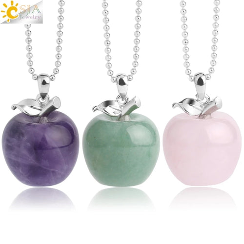 Crystal Apple Pendant Necklace | Apple Necklace