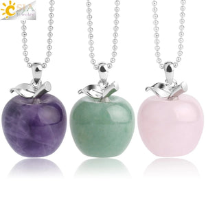 Crystal Apple Pendant Necklace | Apple Necklace