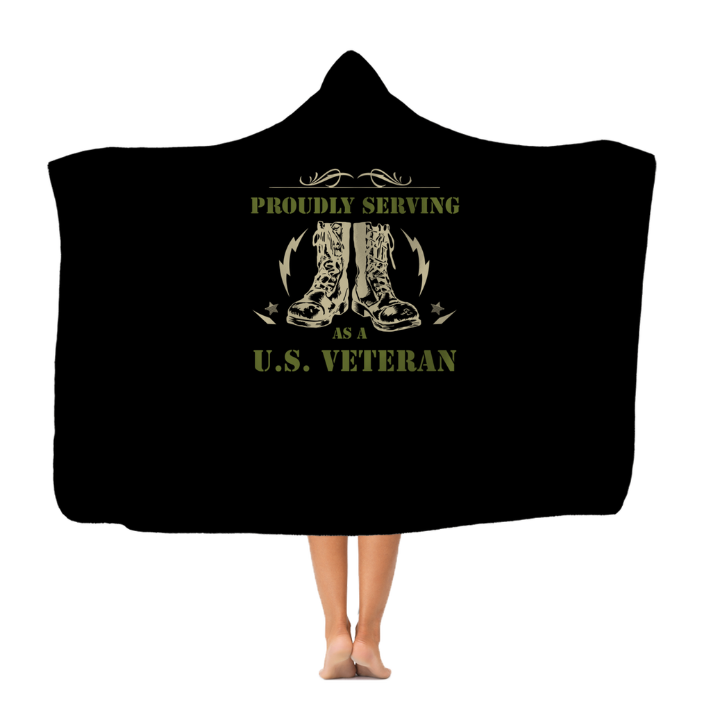 Proudly Serving As A US Veteran Classic Adult Hooded Blanket Secondary image