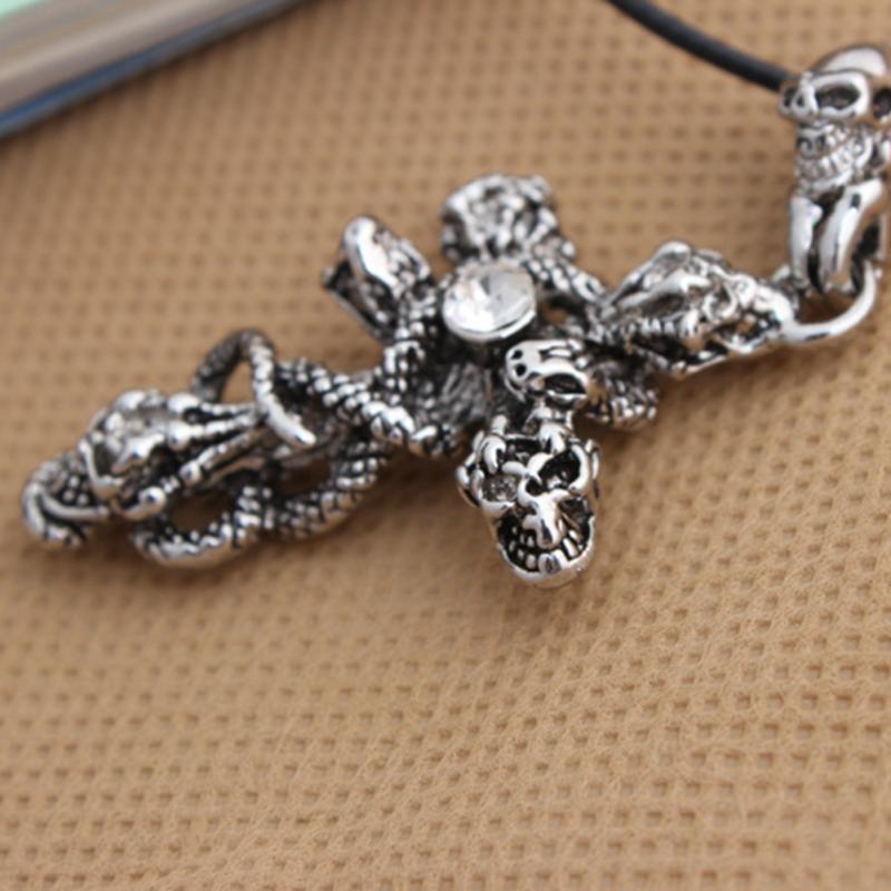 snake necklace, skull necklace, snake chain, snake pendant