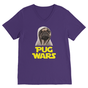Pug Wars The Last Pug ﻿Classic V-Neck T-Shirt Pug Wars The Last Pug ﻿Classic V-Neck T-Shirt