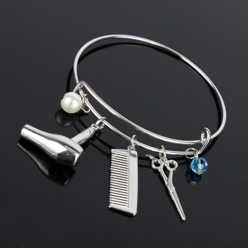 Creative Hairdresser Barber Shop Hair Dryer/Scissor/Comb Bracelet Secondary image