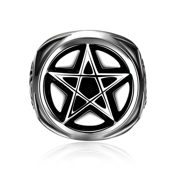 316L Stainless Steel Gothic Pentagram Ring
