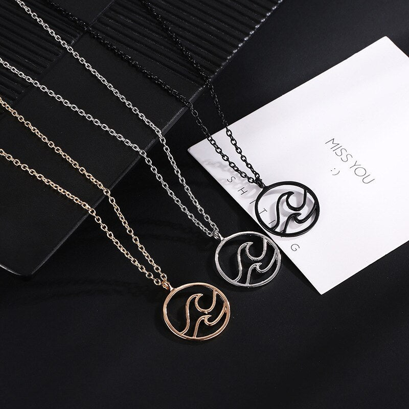 Water Wave Surf Pendant Necklace Secondary image