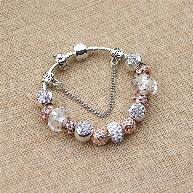 Rose Gold Heart Charm Bracelet Main image