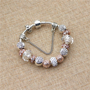 Rose Gold Heart Charm Bracelet Rose Gold Heart Charm Bracelet