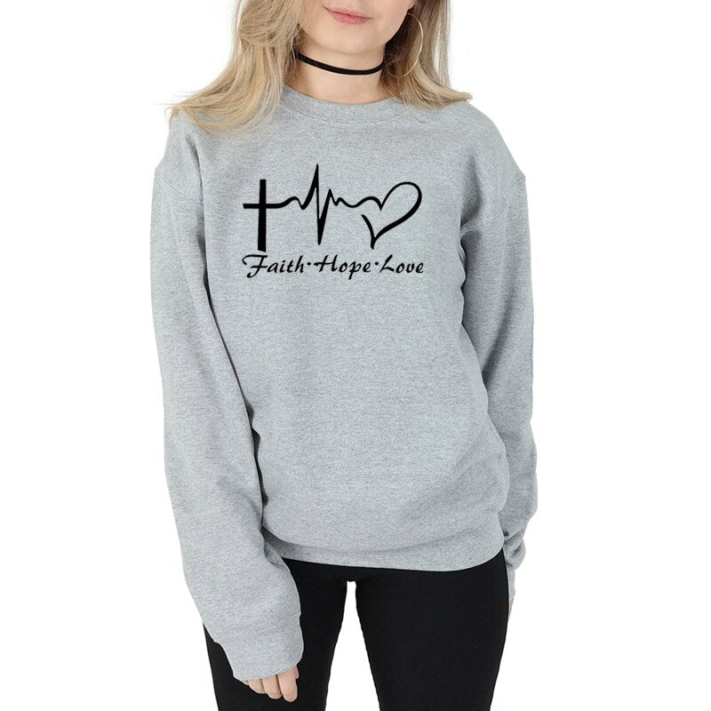Faith, Hope, & Love Letter Christian Jesus Sweatshirt