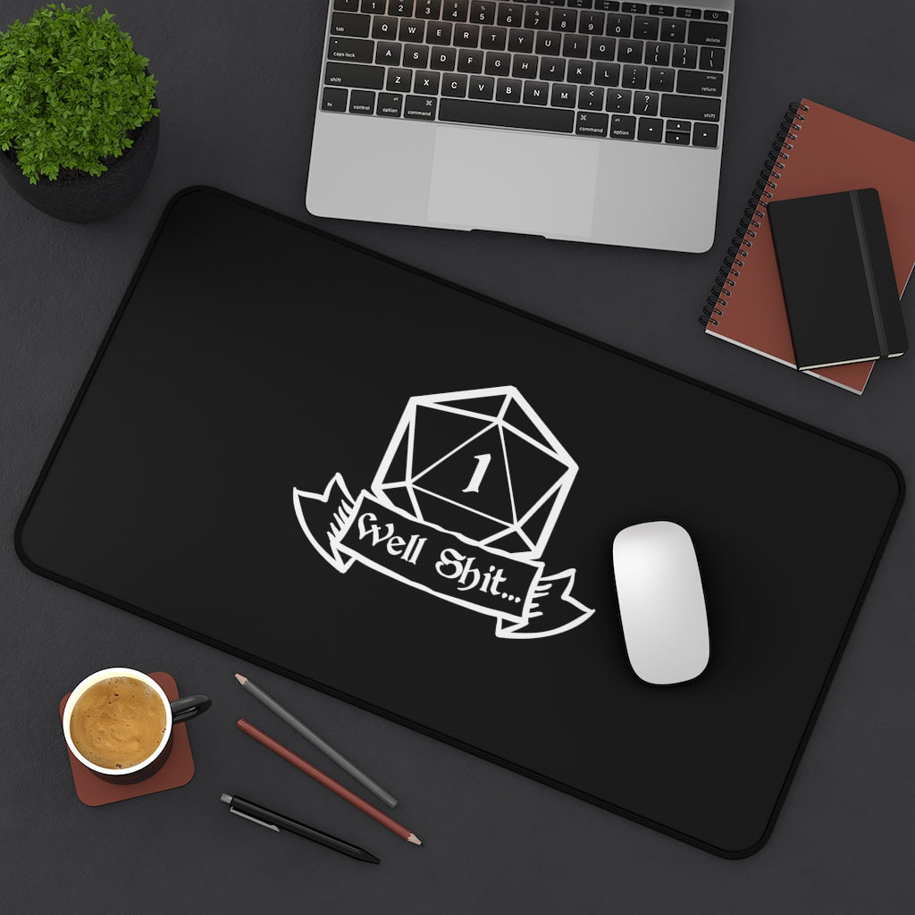 Well Shit Fantasy RPG Dice Mouse Pad | Dungeon Master Mouse Mat | Tabletop RPG Mouse Pad | Tabletop Games | RPG Pad | Role Playing Desk Mat