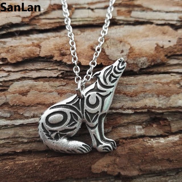 Fenrir Wolf Head Necklace | Norse Mythology Wolf Necklace