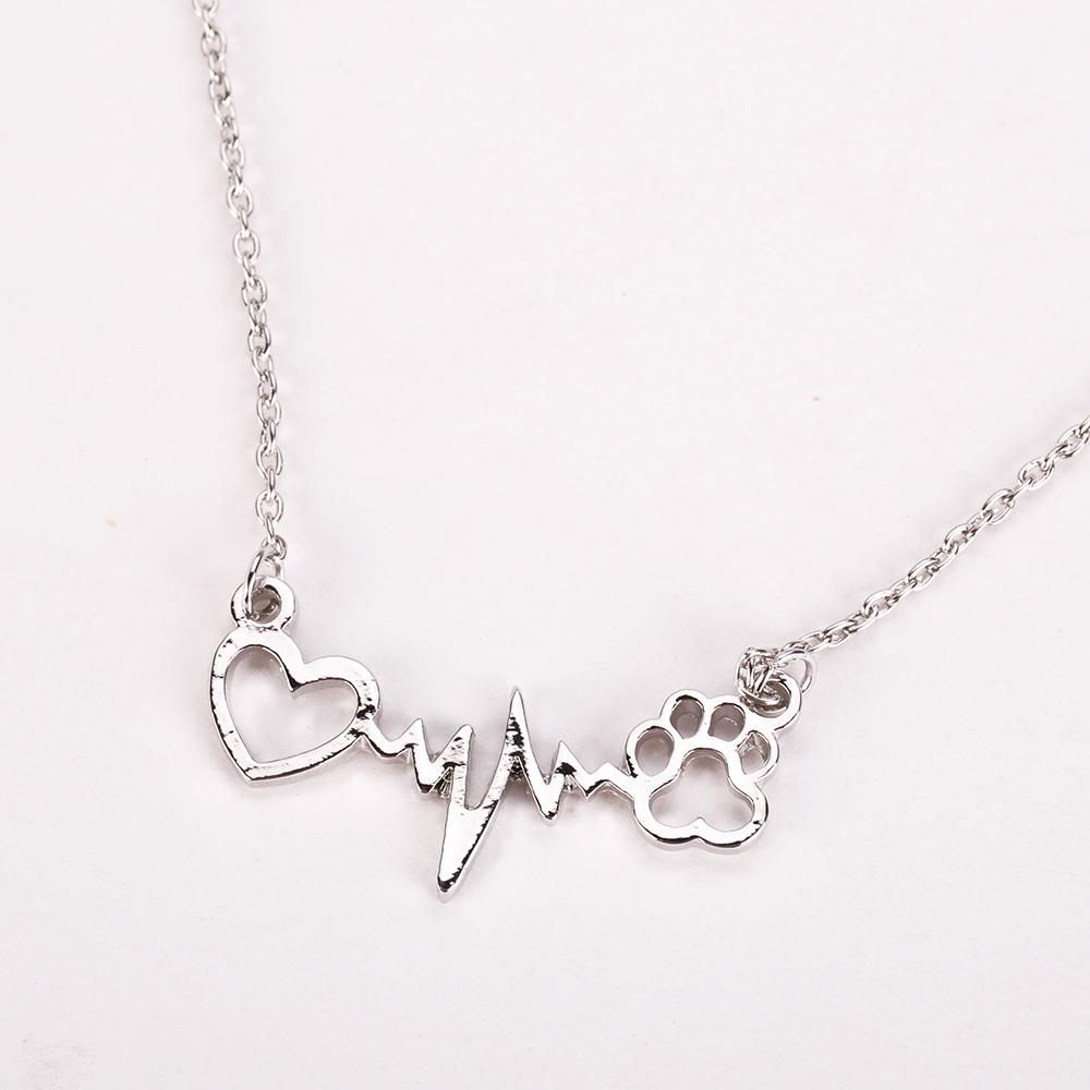 dog necklace, dog chain necklace, dog paw necklace