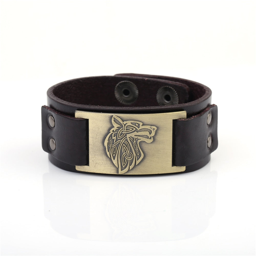 Viking Wolf's Face Bracelet