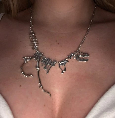 dinosaur necklace t rex necklace dinosaur skeleton necklace