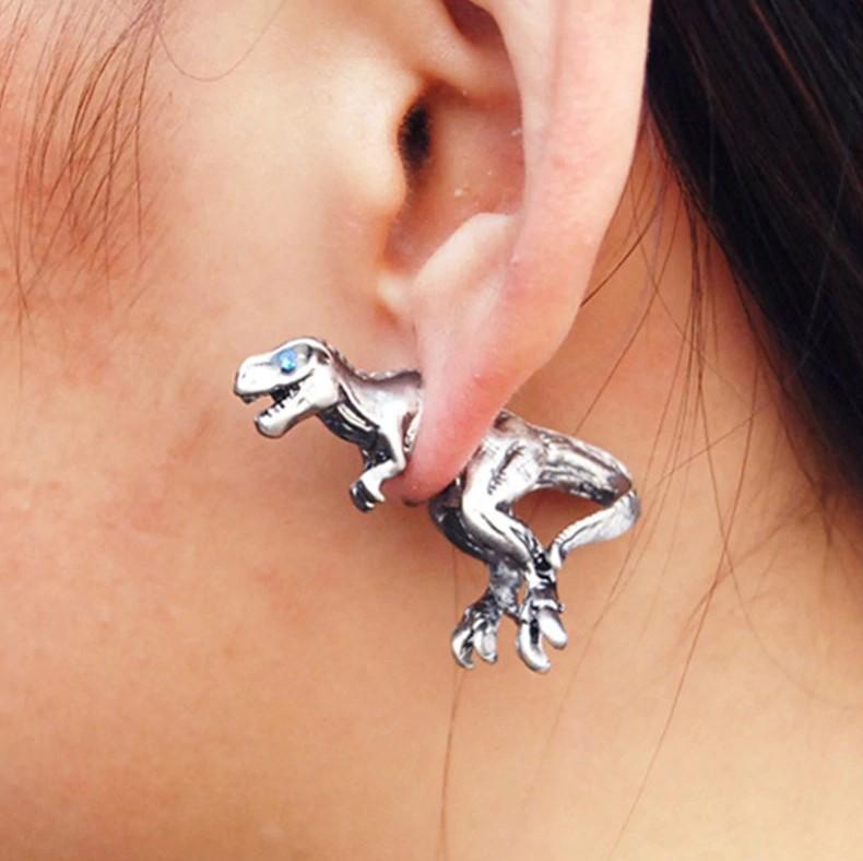 Cool Punk Rock Dinosaur Earrings Secondary image