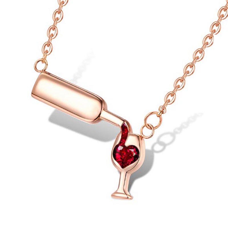 wine glass necklace, wine necklace