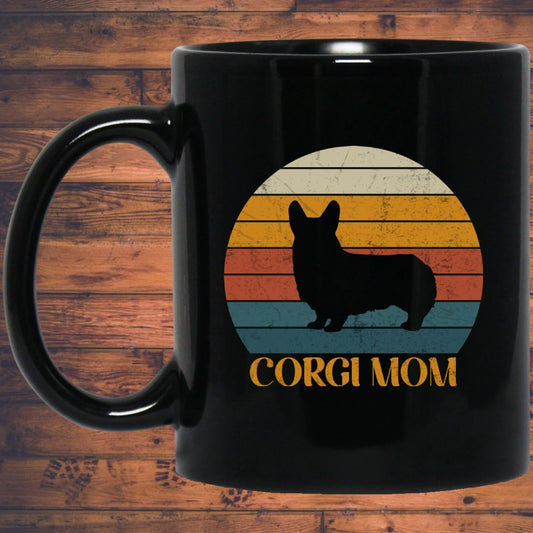 Corgi Mom Mug | Welsh Corgi Gifts | Corgi 11 oz. Black Mug