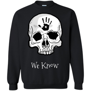 Dark Brotherhood We Know Crewneck Pullover Sweatshirt  8 oz. Elder Scrolls Skyrim Dark Brotherhood We Know
