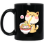 Shiba Inu Mug | Kawaii Shiba Inu Gifts Anime | Funny Shiba Inu Eating Ramen 11 oz. Black Mug