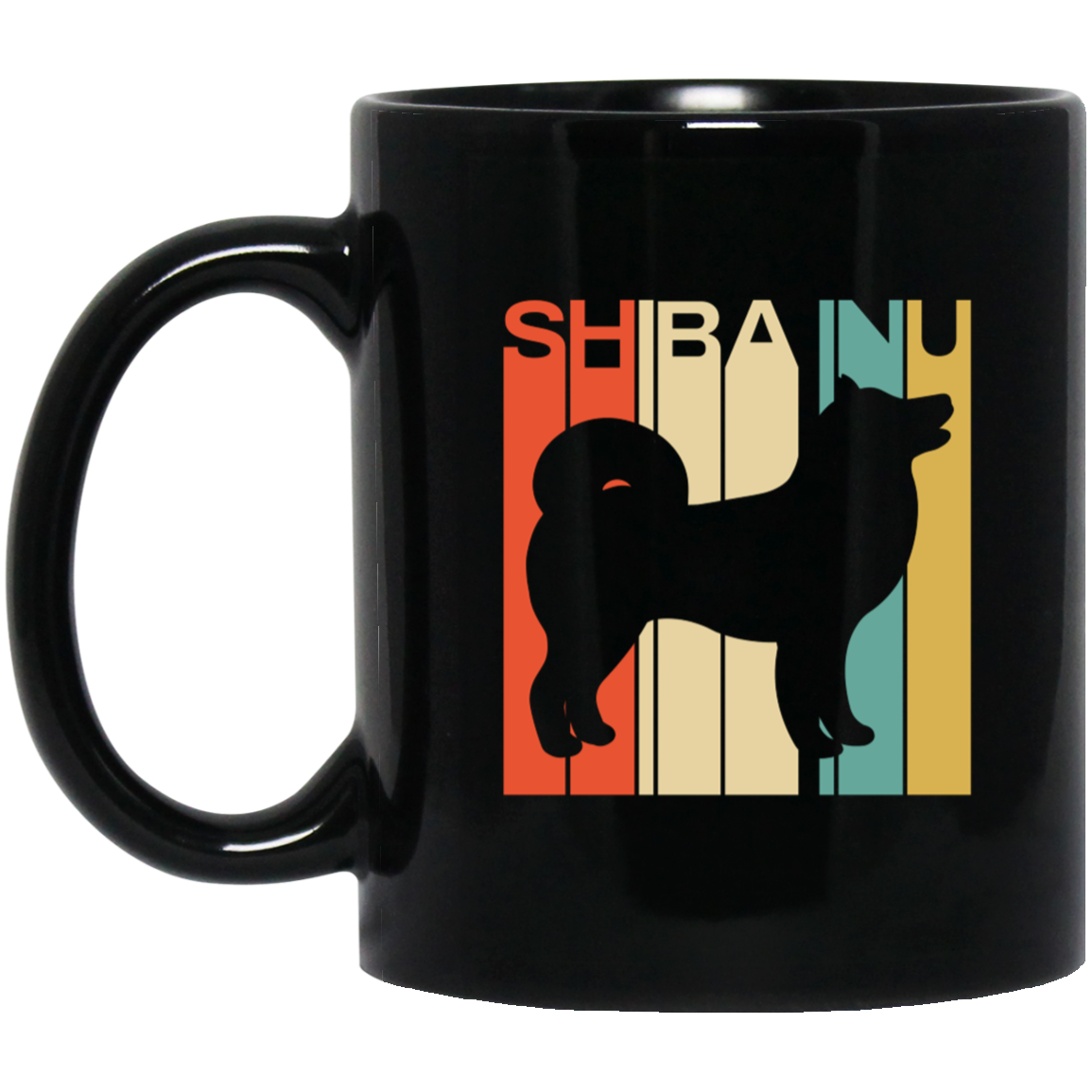 Shiba Inu Mug | Funny Shiba Inu Gifts | Cute Shiba Inu Silhouette 11 oz. Black Mug Secondary image