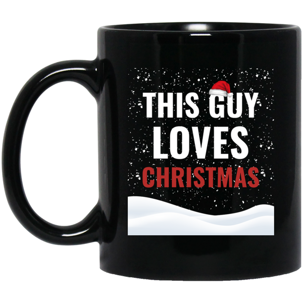 This Guy Loves Christmas Holidays Xmas 11 oz. Black Mug