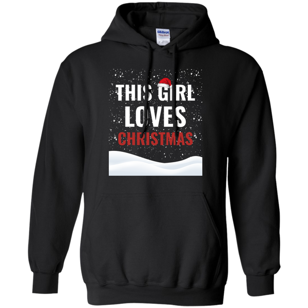 This Girl Loves Christmas Holidays Xmas Pullover Hoodie 8 oz.