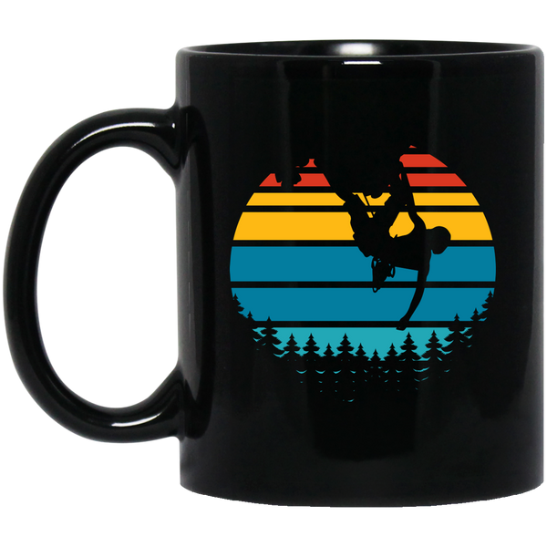 Vintage Rock Climbing Mug | Rock Climbing Gifts | Rock Climbing 11 oz. Black Mug