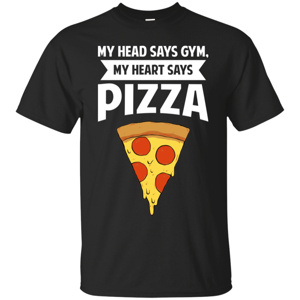 My Head Says Gym My Heart Says Pizza Ultra Cotton T-Shirt Secondary image