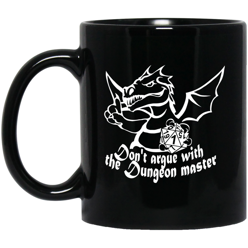 Dungeon Master Dragon Fantasy RPG Dice Mug | Dungeon Master Mug | Tabletop RPG | Tabletop Games | RPG Mug | Role Playing Game Mug 11 oz. Black Mug