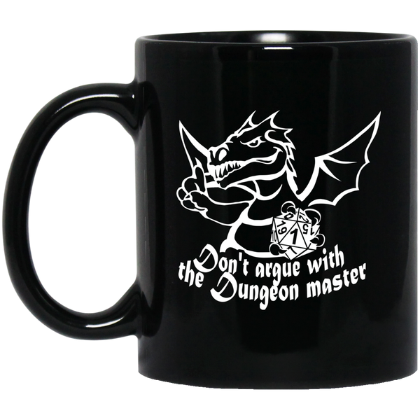 Dungeon Master Dragon Fantasy RPG Dice Mug | Dungeon Master Mug | Tabletop RPG | Tabletop Games | RPG Mug | Role Playing Game Mug 11 oz. Black Mug