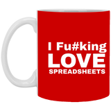 I Fucking Love Spreadsheets Accountant Gift 11 oz. White Mug I Fucking Love Spreadsheets Accountant Gift 11 oz. White Mug