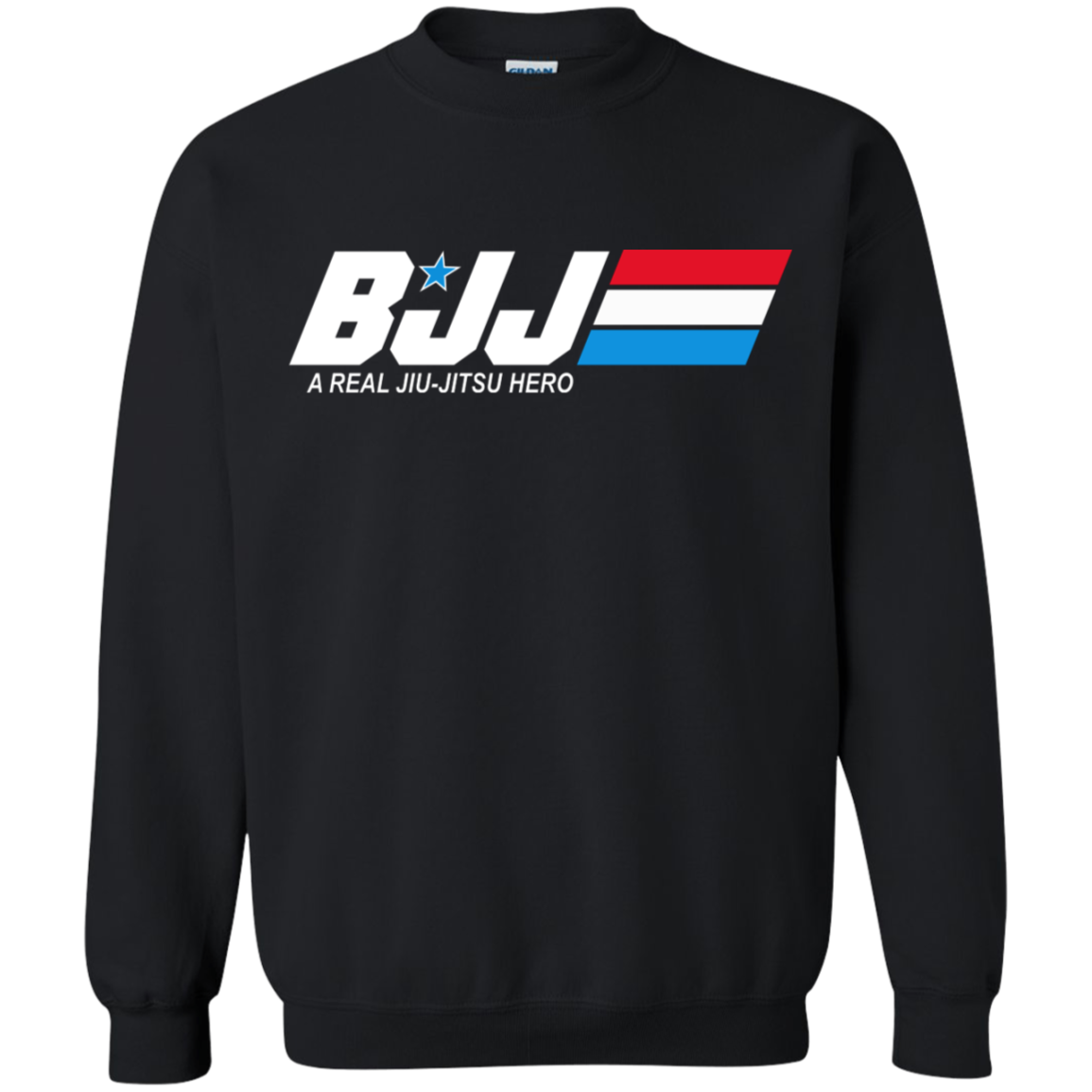 BJJ A Real Jiu Jitsu Hero BJJ Crewneck Pullover Sweatshirt  8 oz.