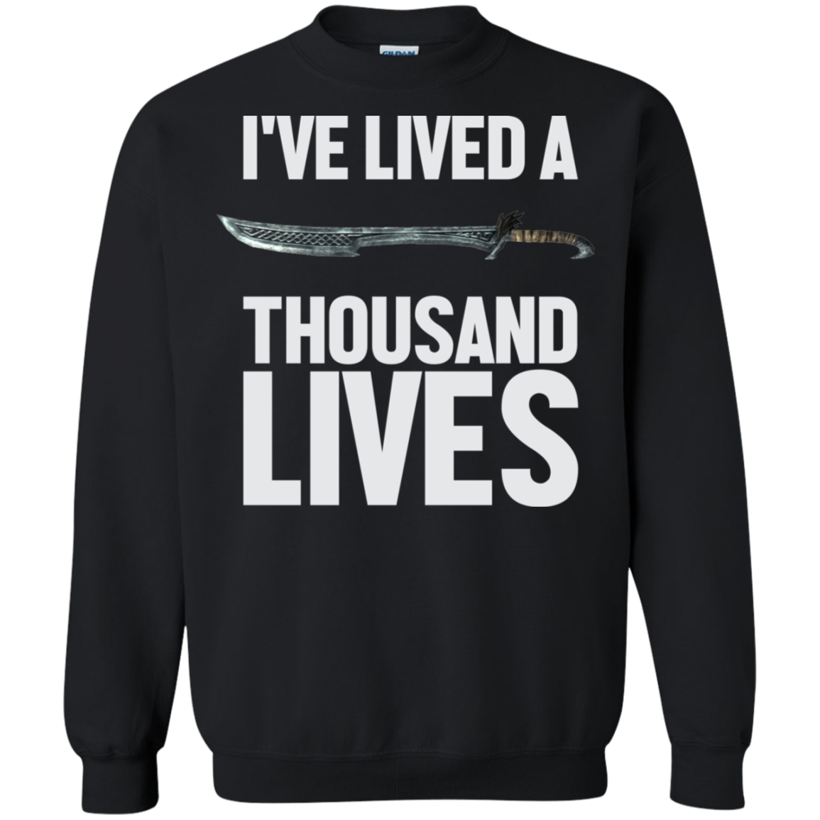 I've Lived A Thousand Lives Fantasy RPG Video Gaming Crewneck Pullover Sweatshirt  8 oz. Main image