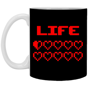 Gaming Life Bar (Game Hearts Health Bar) 11 oz. White Mug Gaming Life Bar (Game Hearts Health Bar) 11 oz. White Mug