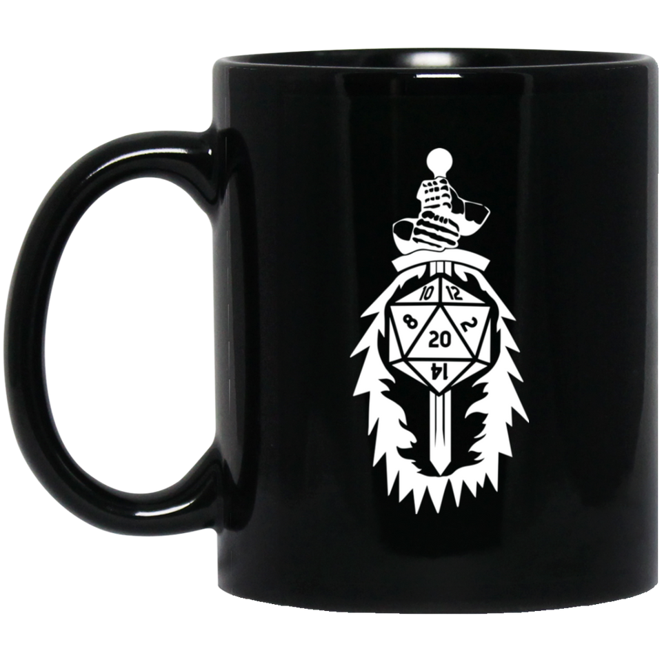Paladin Dragon Fantasy RPG Dice Mug | Dungeon Master Mug | Tabletop RPG | Tabletop Games | RPG Mug | Role Playing Game Mug 11 oz. Black Mug