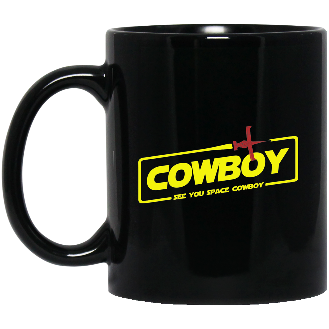 Cowboy A Space Cowboy Story 11 oz. Black Mug Secondary image