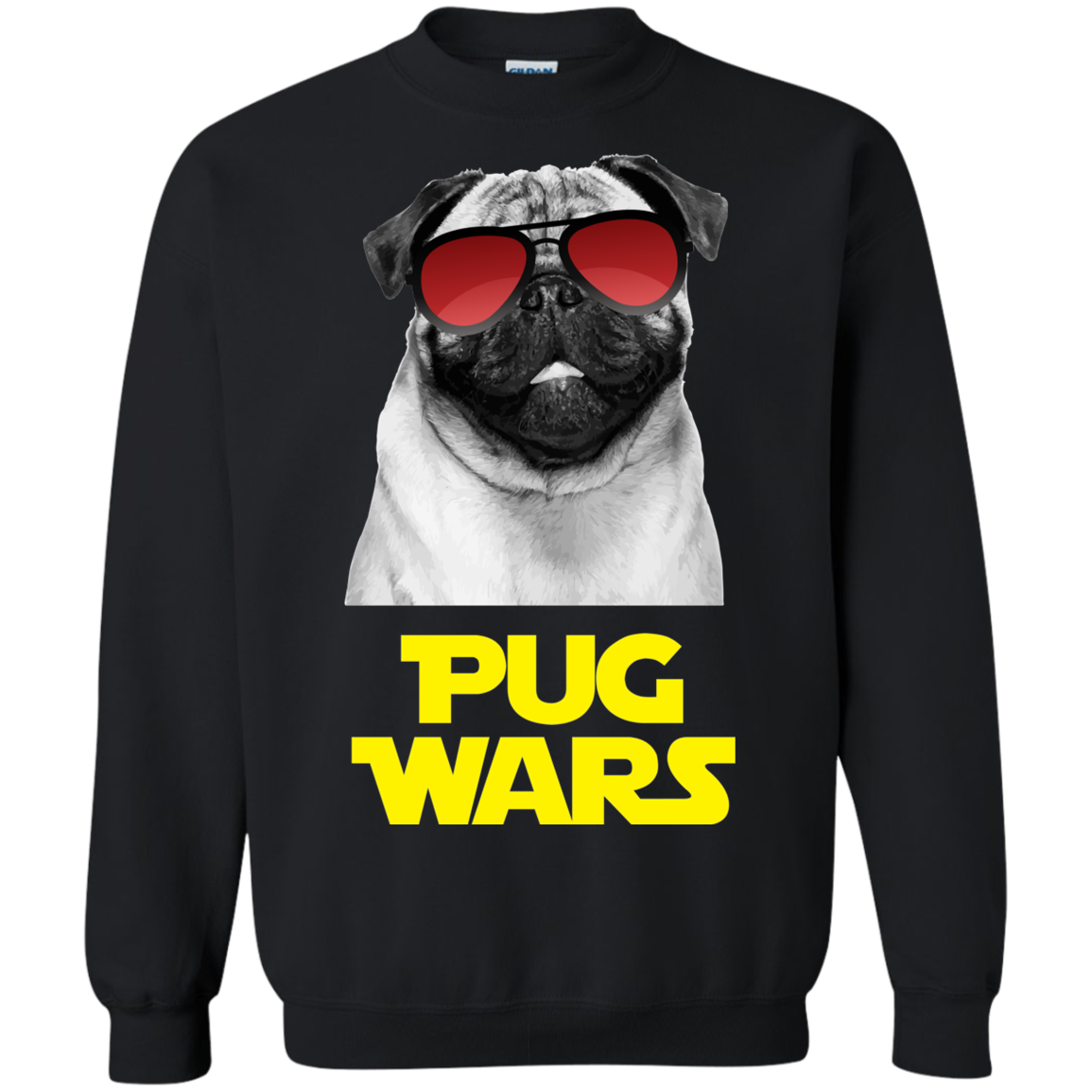 Pug Wars Return Of The Pug Crewneck Pullover Sweatshirt  8 oz.