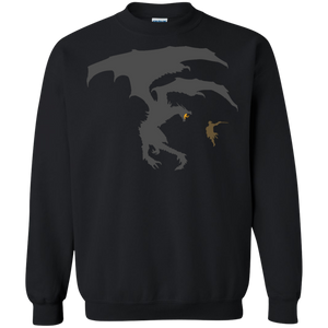 Dragon Fantasy RPG Crewneck Pullover Sweatshirt  8 oz. Elder Scrolls Skyrim Dragonborn Dragon