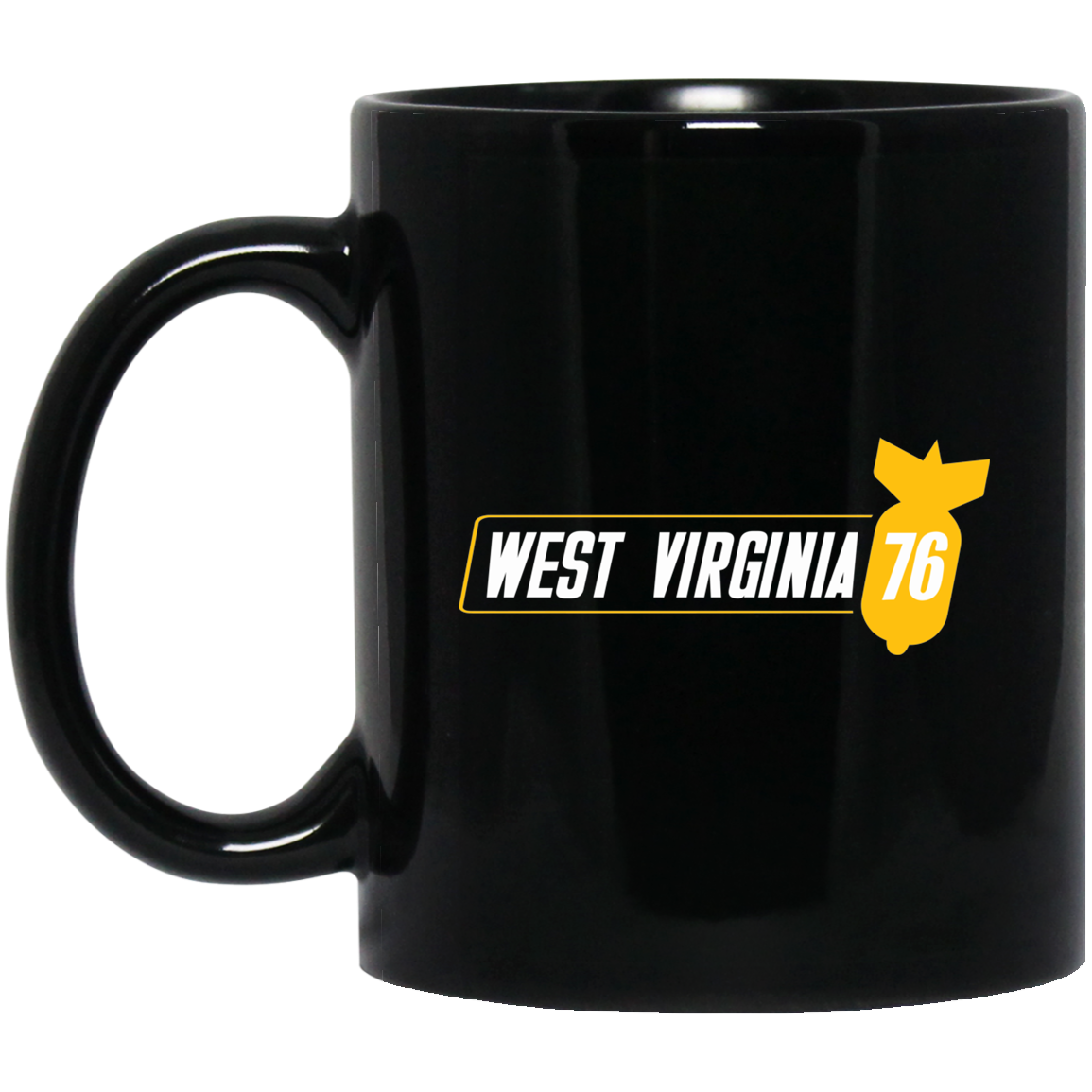 West Virginia 76 RPG Video Game 11 oz. Black Mug Secondary image