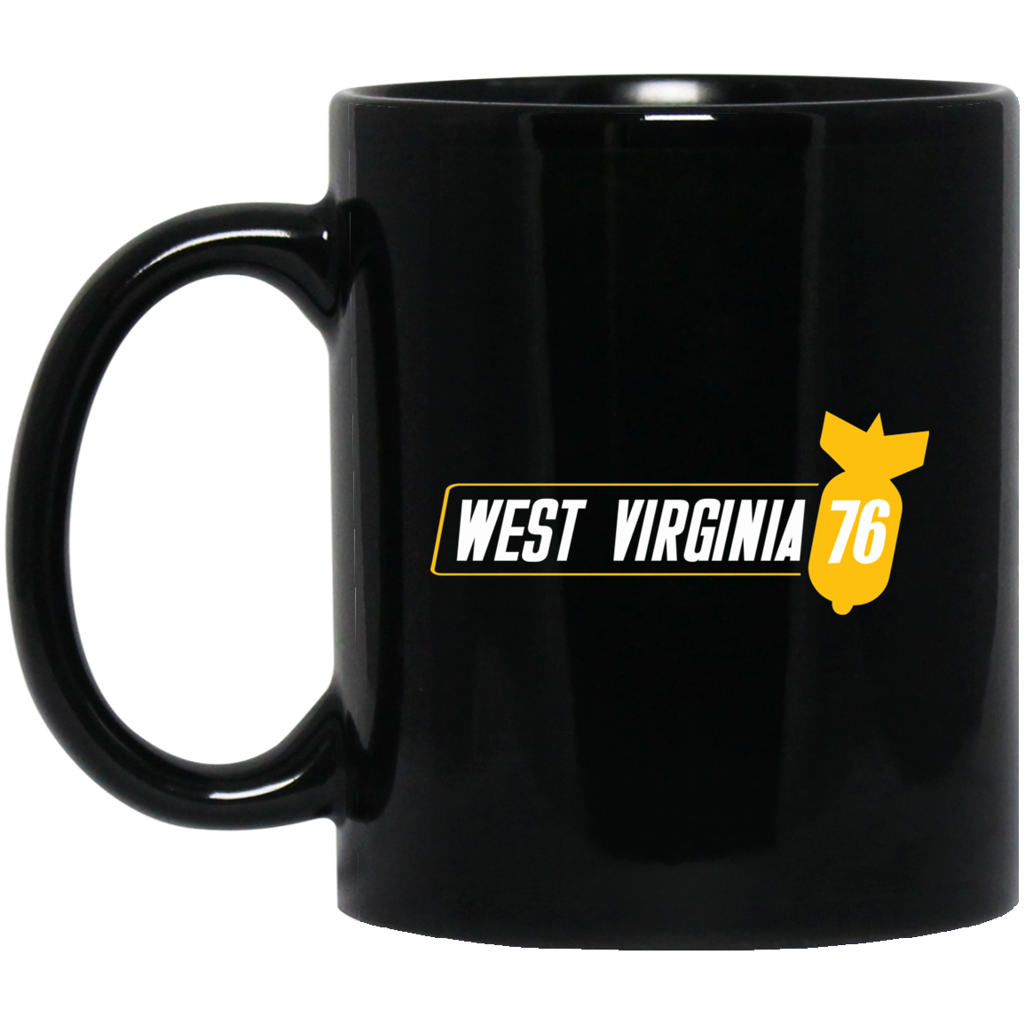 West Virginia 76 RPG Video Game 11 oz. Black Mug