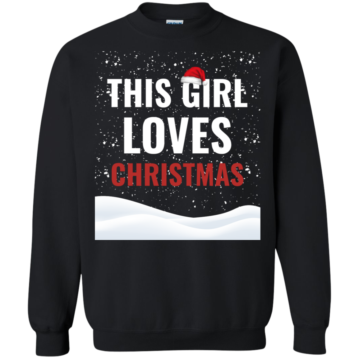 This Girl Loves Christmas Holidays Xmas Crewneck Pullover Sweatshirt  8 oz.