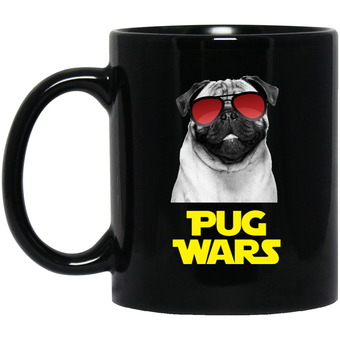 Pug Wars 11 oz. Black Mug Secondary image