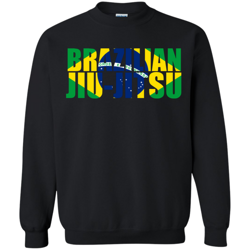 Brazilian Jiu Jitsu Flag 3 BJJ Crewneck Pullover Sweatshirt  8 oz.