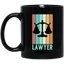 Lawyer Scales Of Justice Mug | Lawyer Retro Mug | Lawyer In Training Black Mug