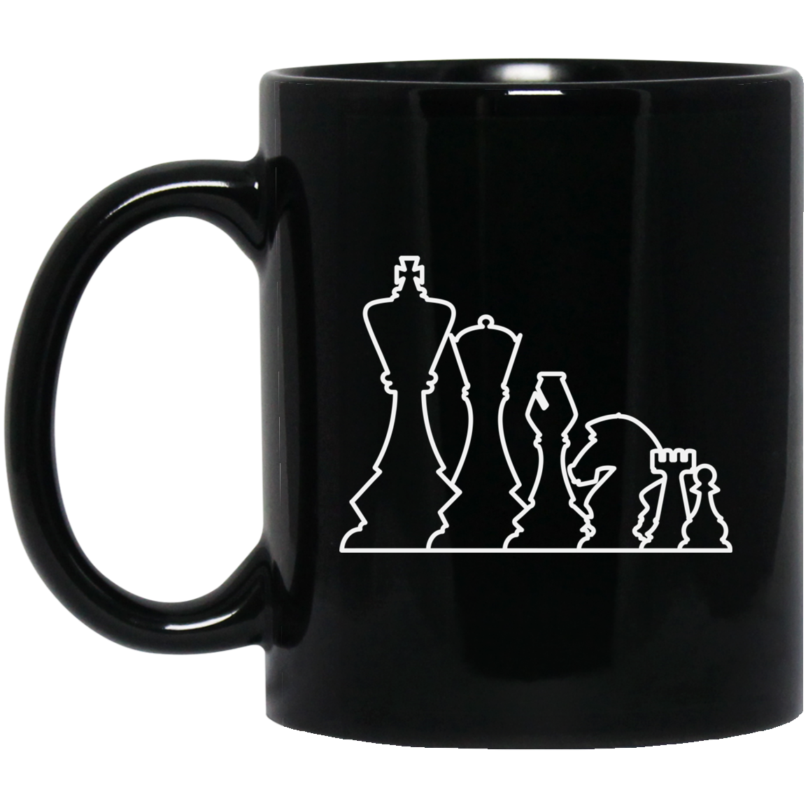 Chess Pieces Mug / Chess Gift Mug / Chess Lover 11 oz. Black Mug Secondary image
