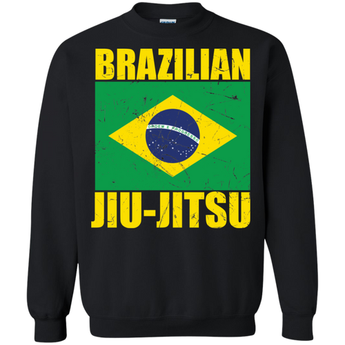 Brazilian Jiu Jitsu Flag BJJ Crewneck Pullover Sweatshirt  8 oz.