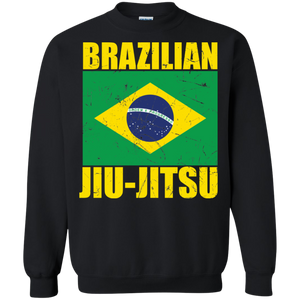 Brazilian Jiu Jitsu Flag BJJ Crewneck Pullover Sweatshirt  8 oz.