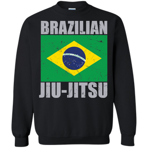 Brazilian Jiu Jitsu Flag 2 BJJ Crewneck Pullover Sweatshirt  8 oz.