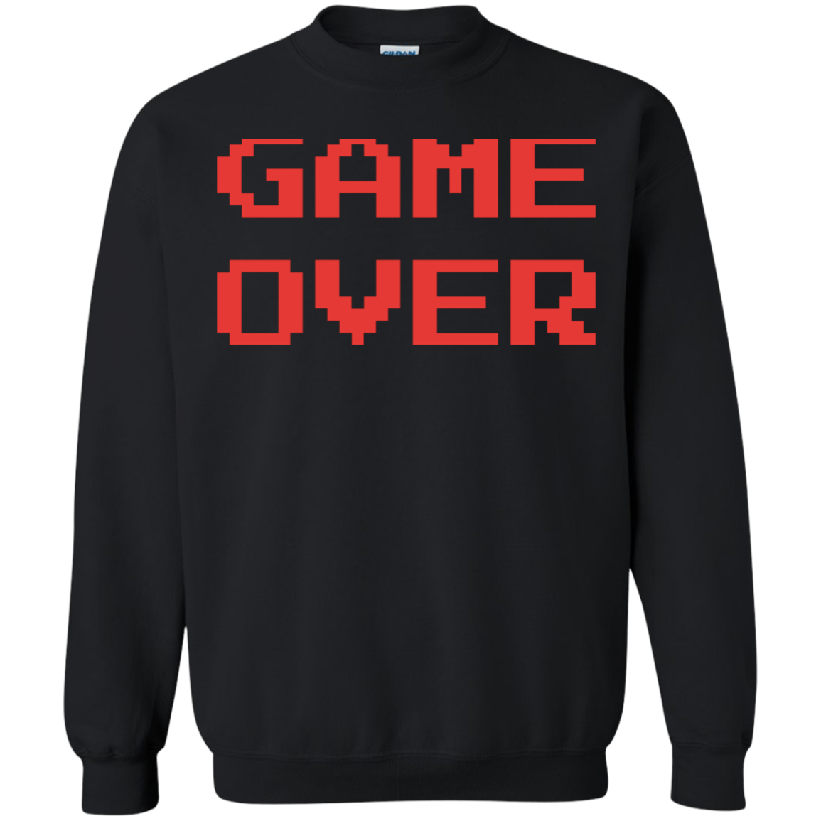 Game Over Retro Classic Video Gaming Crewneck Pullover Sweatshirt  8 oz.