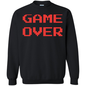Game Over Retro Classic Video Gaming Crewneck Pullover Sweatshirt  8 oz.