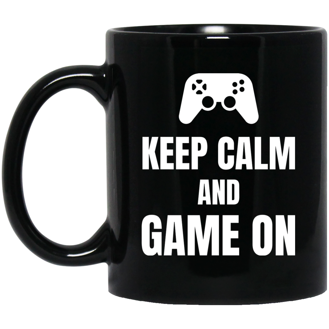 Keep Calm And Game On 11 oz. Black Mug Secondary image